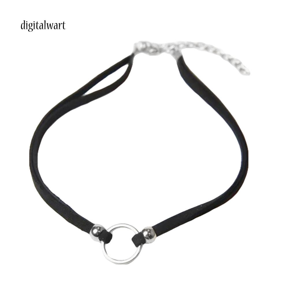 Vòng cổ choker bản nhỏ mặt kim loại tròn cá tính sang trọng dành cho nữ