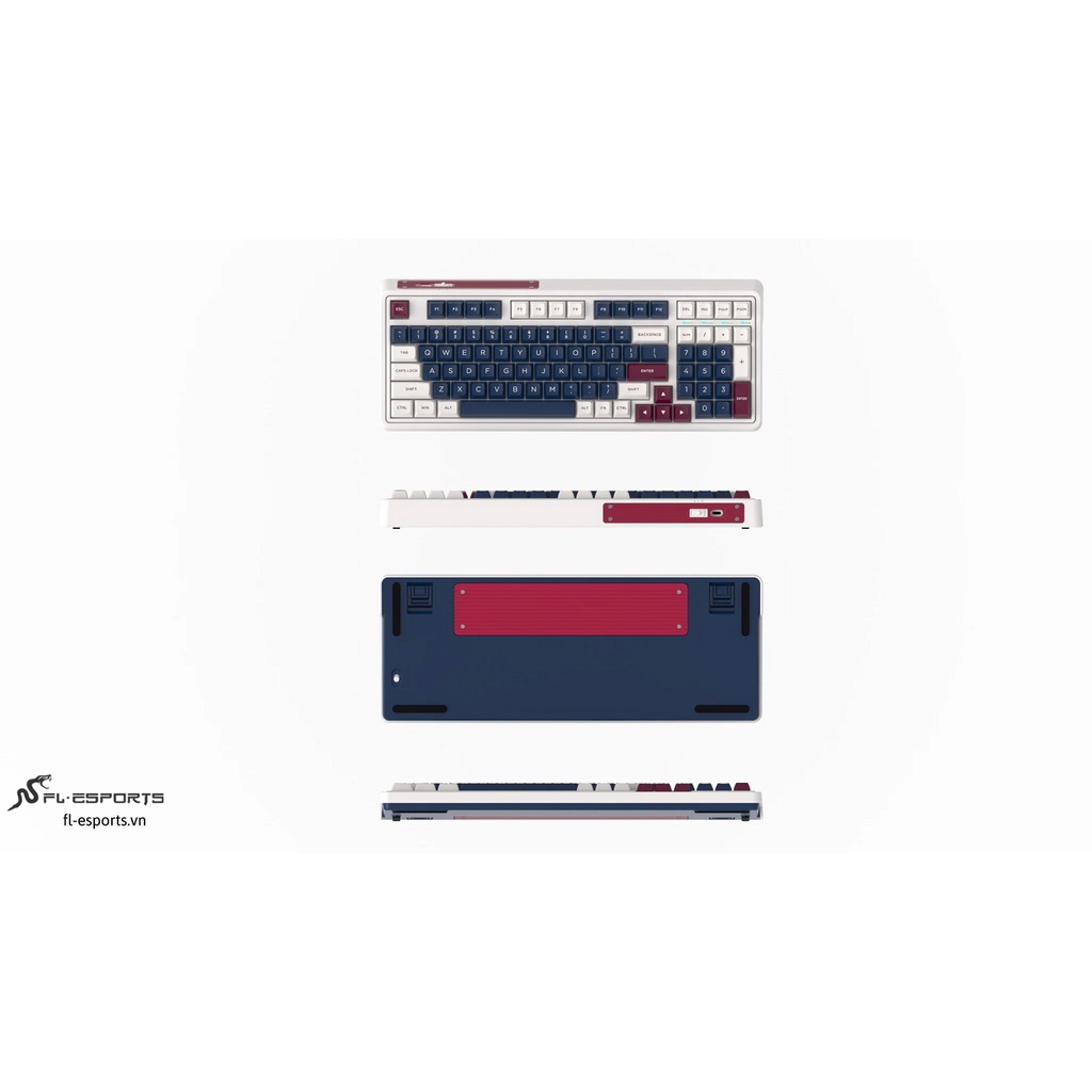 Bàn phím cơ không dây FL-Esports CMK98 SAM Metal Heart 3 Mode - Hàng chính hãng
