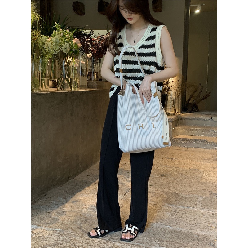 Túi đeo vai JASMIN NOIR họa tiết kẻ sọc phong cách đơn giản thời trang dành cho nữ