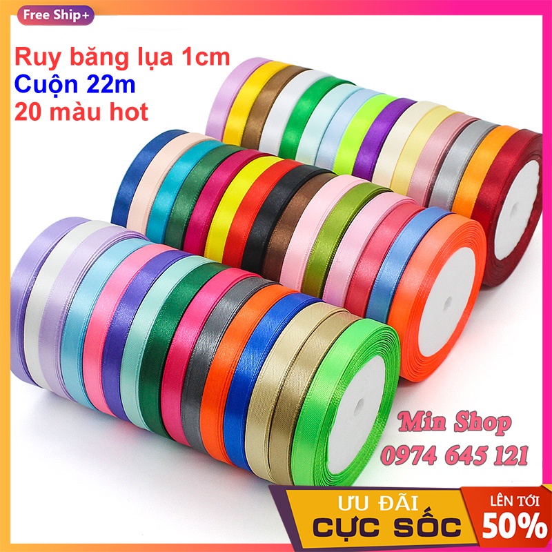 Ruy băng lụa 1cm loại đẹp