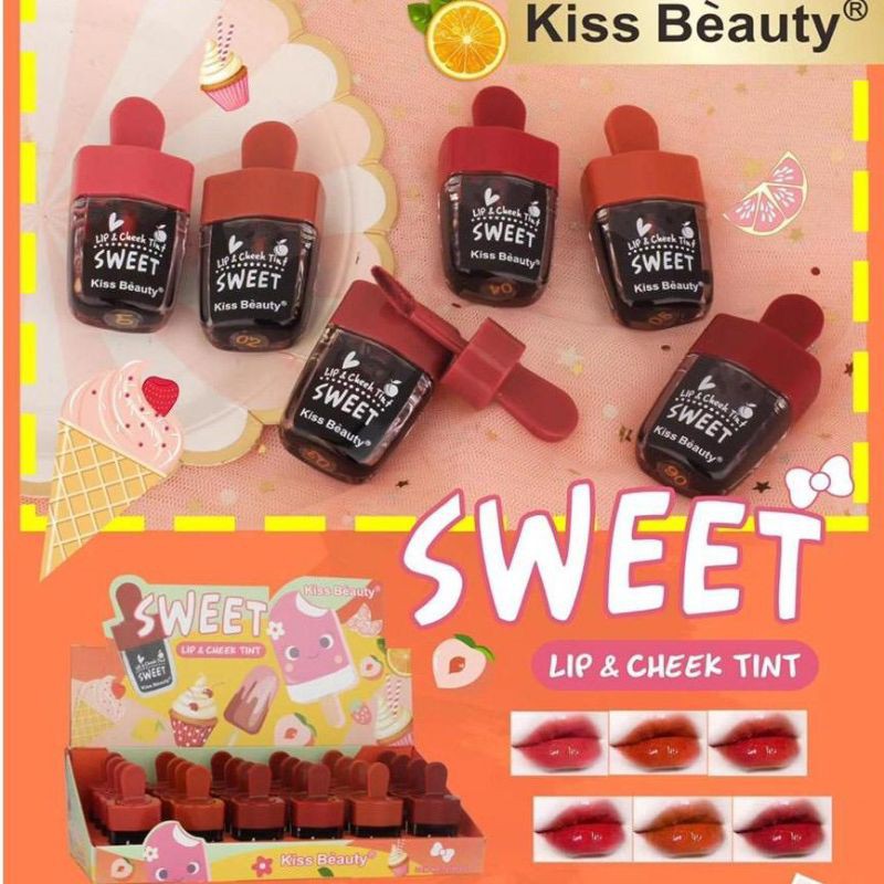 (Hàng Mới Về) Son Tint Kiss Beauty Thiết Kế Hình Que Kem Dễ Thương