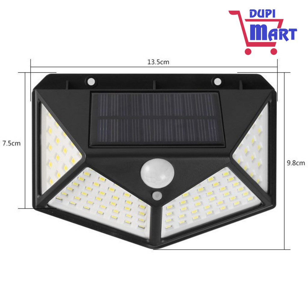 Đèn Led Thông Minh Năng Lượng Mặt Trời 100 led, Cảm Biến Phát Hiện Chuyển Động - Công Nghệ Chống Nước IP 67