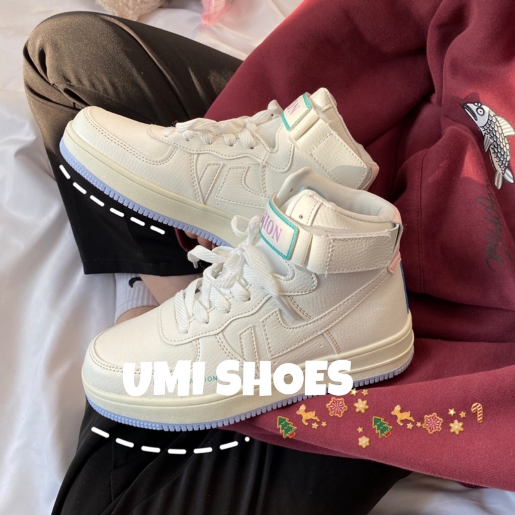 Giày thể thao cổ cao hàng đẹp, Giày cao cổ nữ nâng đế cao 3cm chất da thoáng chân phong cách cá tính đẹp | BigBuy360 - bigbuy360.vn