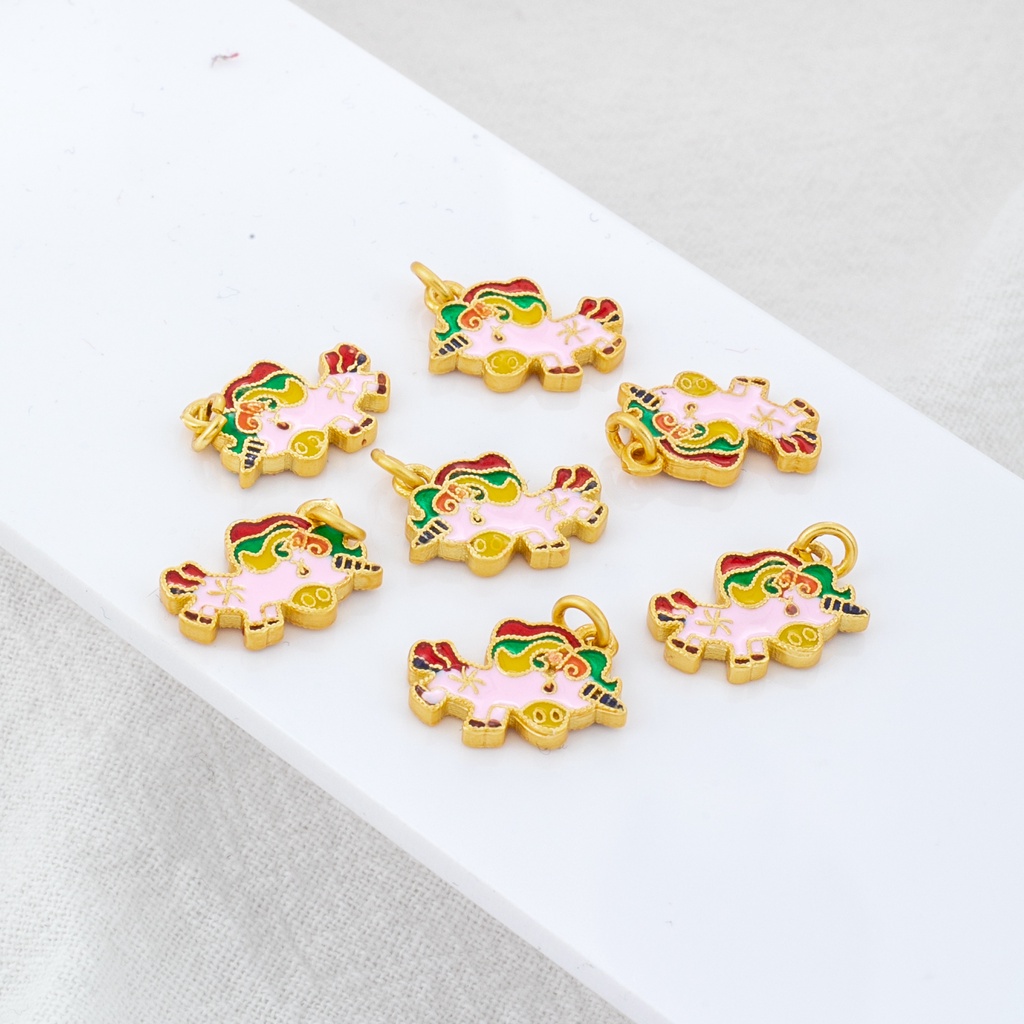 Mặt Dây Chuyền Hình Kỳ Lân Mạ Vàng 18k 9 * 13mm diy