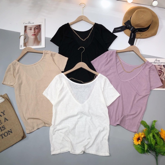 Áo phông xích xẻ V lưng độc lạ (kèm ảnh thật)