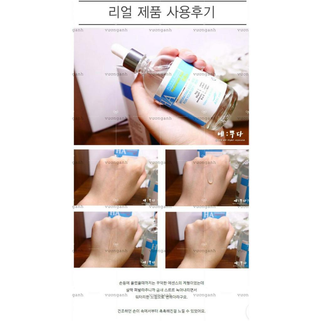 Combo Serum cấp nước phục hồi  Ampoule HA B5 Hyaluronic Acid 98% Plus D.L Pantenol 100ml Hàn Quốc + Kem AZULENE