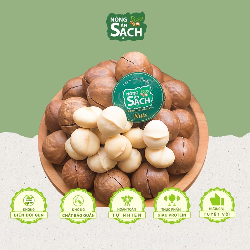 500g Hạt Macca Organic Sạch Di Linh Lâm Đồng nhà trồng size A (hạt mắc ca)