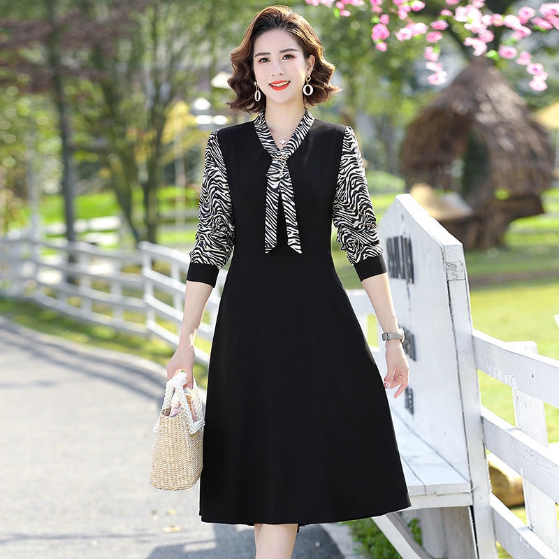 ♗▤✜Váy mùa xuân của mẹ 2022 new 40 tuổi 50 dài tay hàng đầu phụ nữ trung niên thu