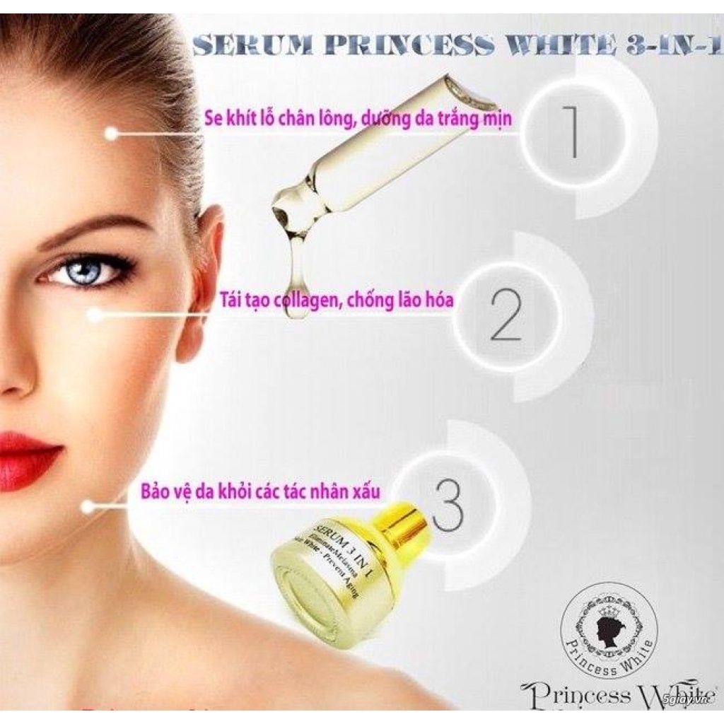 Combo Kem Dưỡng Trắng Nice Day 22gr Và Serum 3in1 Mờ Thâm 40ml Princess White HerSkin