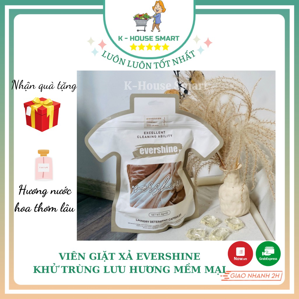 Viên Giặt Xả Quần Áo Thơm Evershine Khử Trùng Mềm Mại Nước Giặt Mùi Hương Lưu Lâu