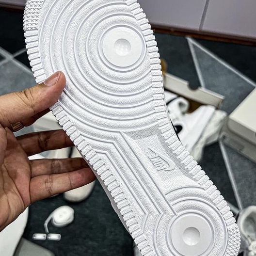 Giày _Nike Air force 1 trắng vệt đen, giày af1 móc đen chuẩn hàng trung Full Phụ Kiện