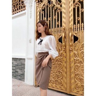 Chân váy buộc nơ chéo vạt sang chảnh A500.289