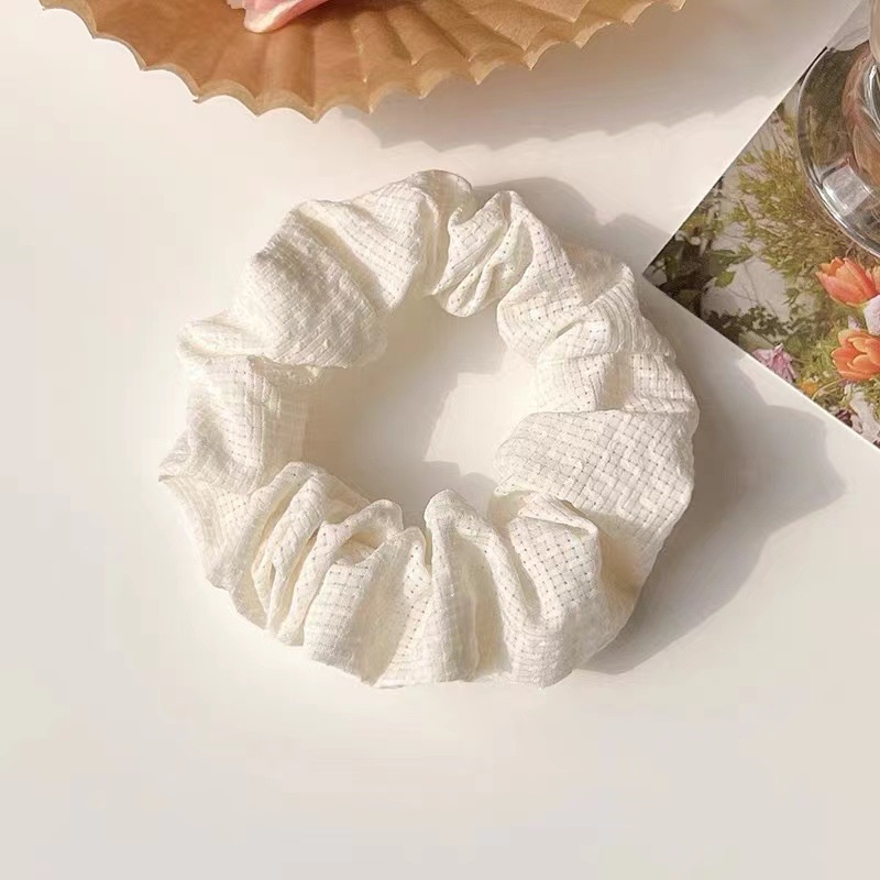 Dây Cột Tóc Vải Họa Tiết Kẻ Sọc Phong Cách Hàn Quốc Ngọt Ngào Dễ Phối Đồ DULA777