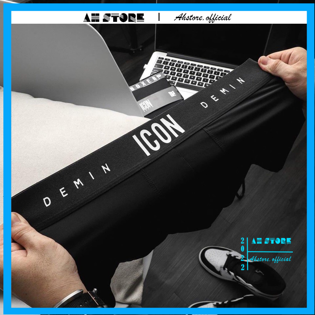 Quần Lót Nam Boxer ICON DEMIN Cotton - Sịp Đùi Nam Cotton Mềm Mịn Co Giãn 4 Chiều - AhStore