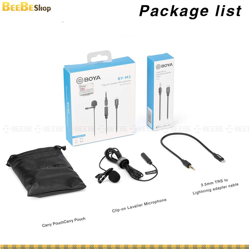 Boya BY-M2 - Micro gài áo chuẩn MFi cho các thiết bị iOS