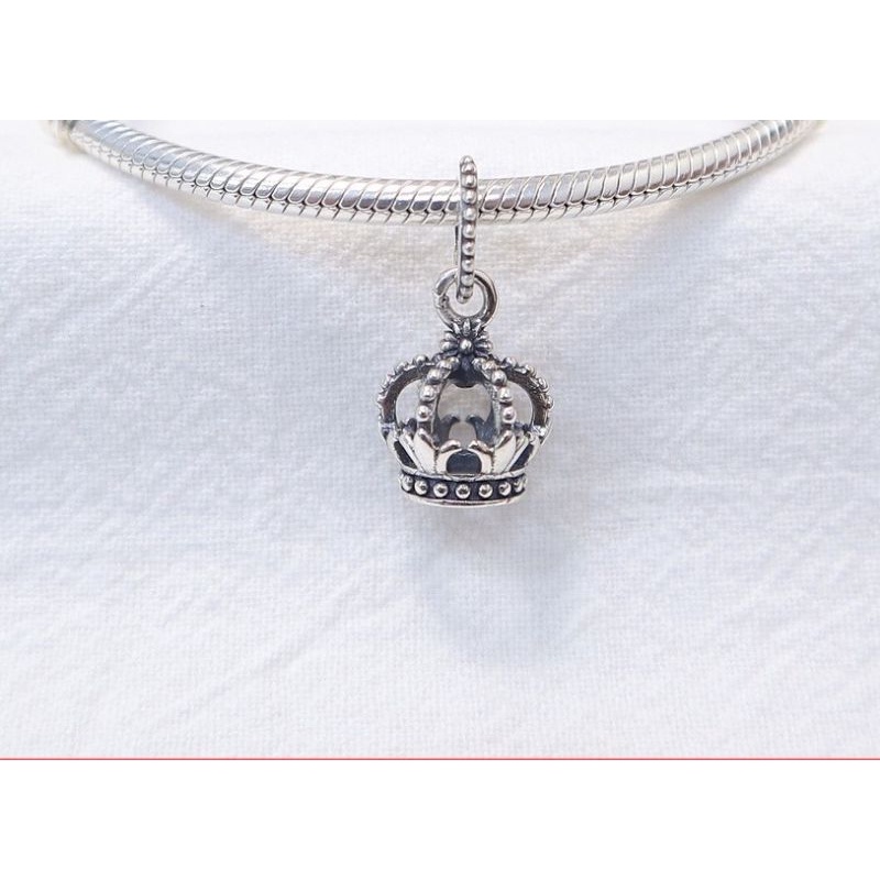 Charm vương miện treo 4*12mm bạc s925 bảo hành vĩnh viễn bạc Thuylamshop