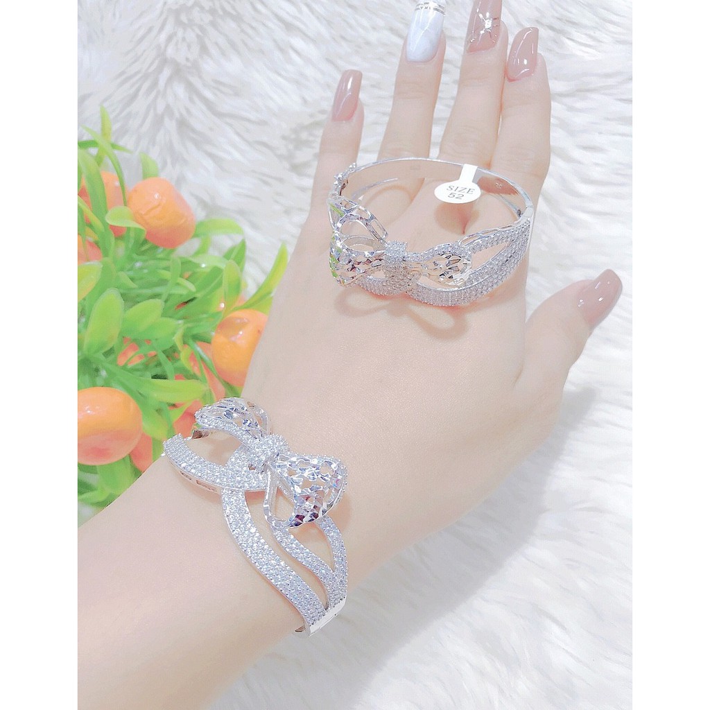 Vòng Tay Nữ Bao Bền Mạ Bạch Kim Hình Chiếc Nơ UH165R2310 - Bao đổi trả trong vòng 07 ngày - Hàng đẹp hơn trong hình