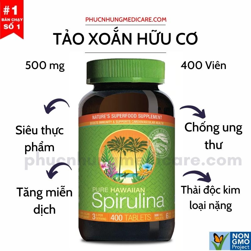 Tảo Spirulina Hawaii - Dinh dưỡng cho cả nhà