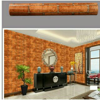 12m giấy dán tường màu đỏ đất