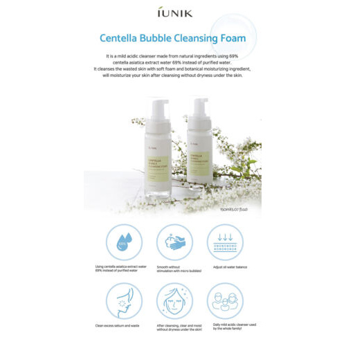 Bọt Rửa Mặt Bong Bóng iunik Tạo Bọt 150ml