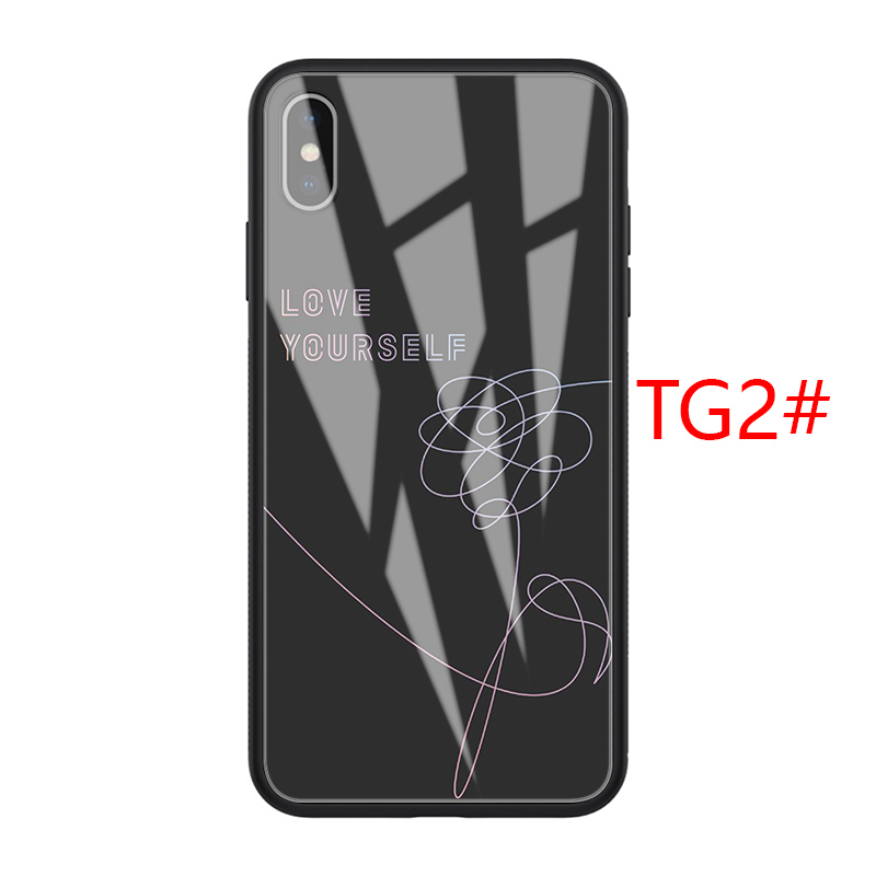 Ốp điện thoại tráng kính cường lực in hình BTS Fake Love cho iPhone 11 Pro XS Max X XR 8 7 6S 6 Plus 5S 5 SE 2020 B47