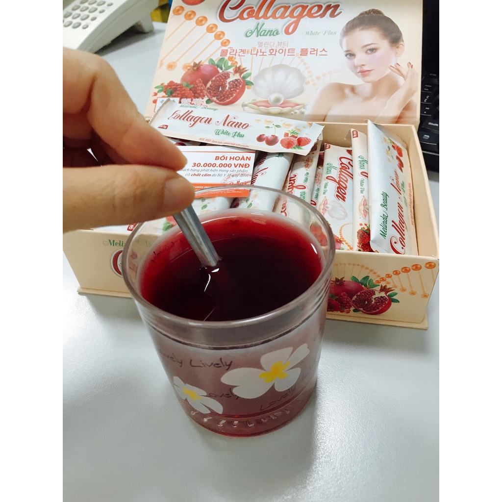 Collagen Lựu Đỏ Hàn Quốc 30 Gói Chính Hãng - Bột Uống Colagen Trắng Da