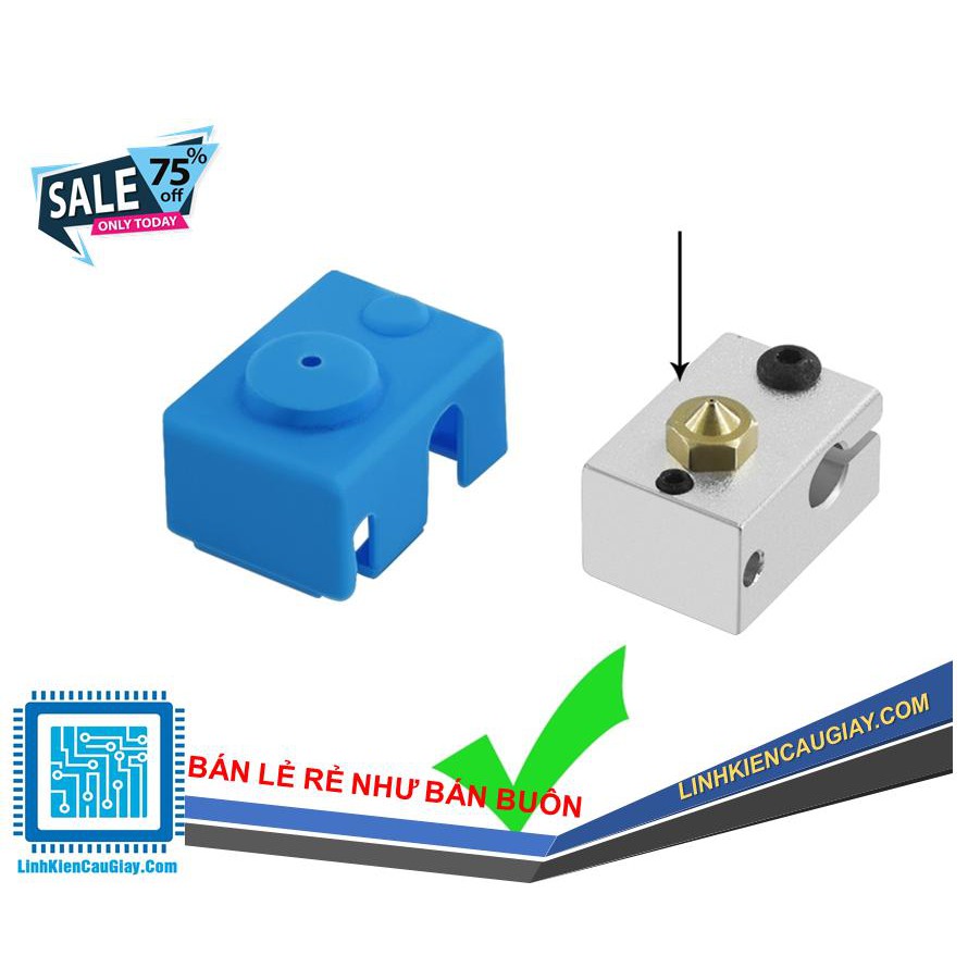 Vỏ silicon giữ nhiệt đầu nhôm gia nhiệt E3D V6 PT100 cho máy in 3D