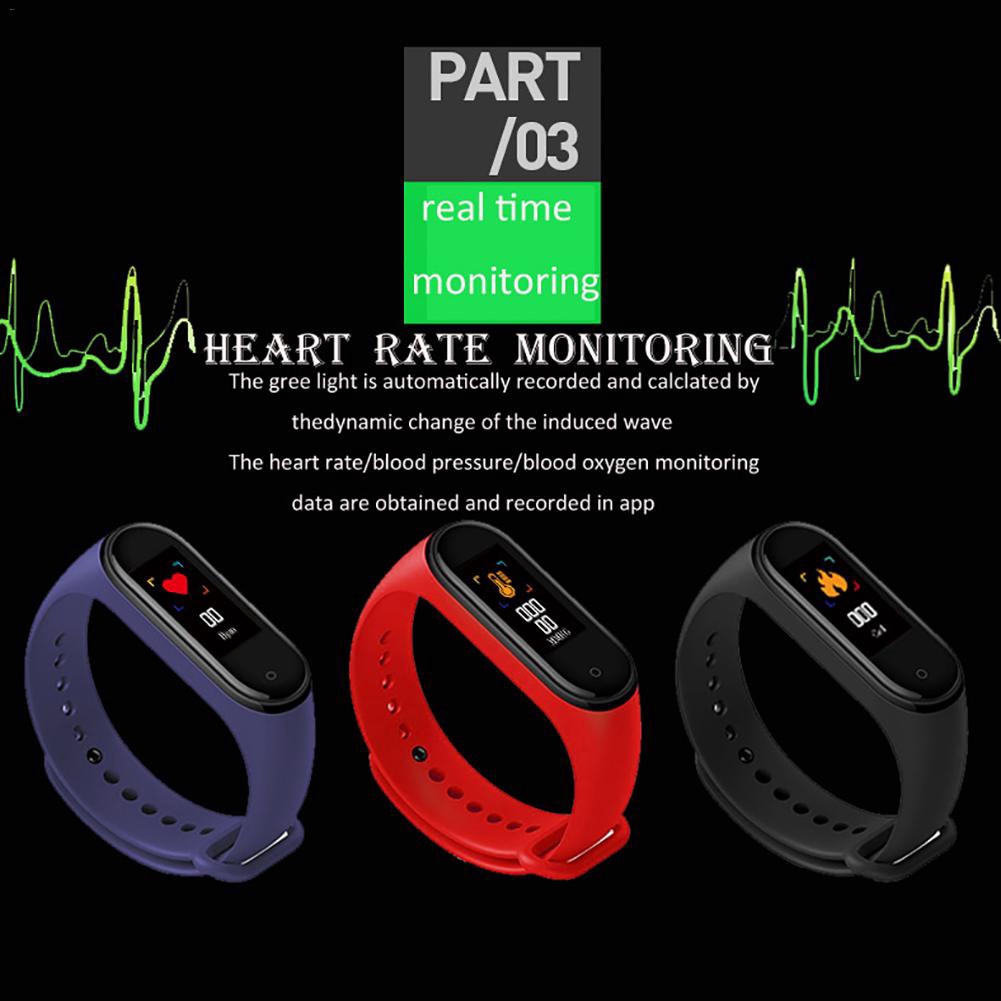 MA1 M4 đồng hồ thông minh M4 Smart band M4 Đồng hồ Fitness Tracker đeo tay thể thao Nhịp tim Huyết áp Smartband Theo dõi sức khỏe Đồng hồ thông minh