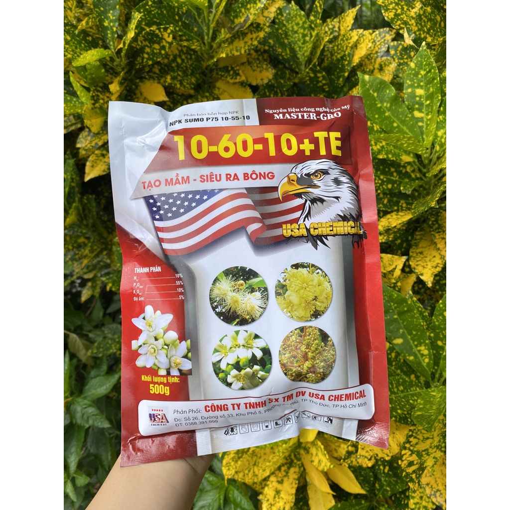 Phân Bón Siêu Lân 10-60-10+TE, gói 1kg, tạo mầm hoa, Kích ra hoa lan, kéo đọt