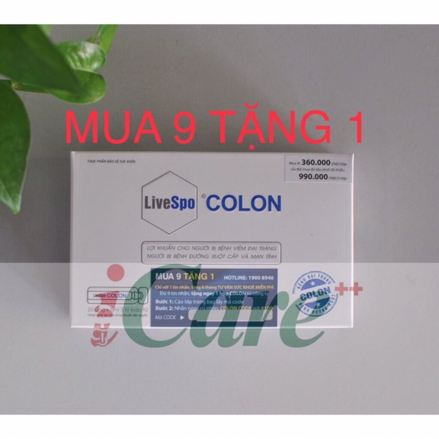 MEN VI SINH COLON BÀO TỬ LỢI KHUẨN CHO ĐƯỜNG TIÊU HOÁ HỘP 20 ỐNG