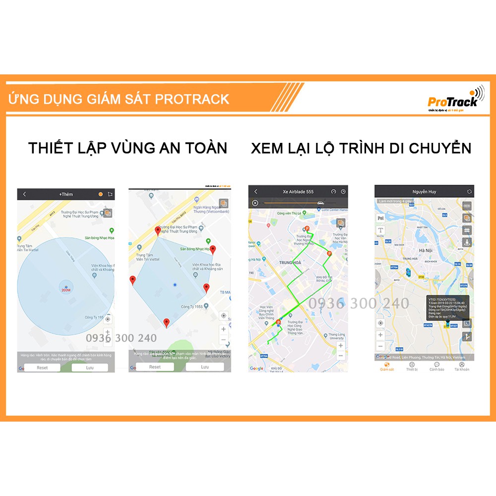 Combo 3 Bộ Thiết Bị Định Vị Xe máy, Định Vị Ô Tô GPS  Siêu Nhỏ VT02S GPS Protrack, Hàng Chính Hãng, Bảo Hành 12 Tháng