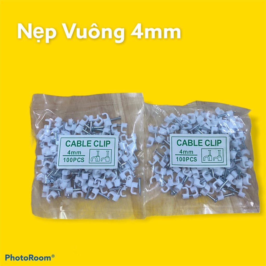 Nẹp vuông 4mm .Nẹp dây điện 1 gói gồm 100 cái
