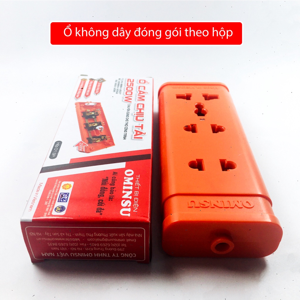 Ổ cắm điện đa năng thương hiệu OMINSU chịu tải cao đến 2500W loại không dây và có dây