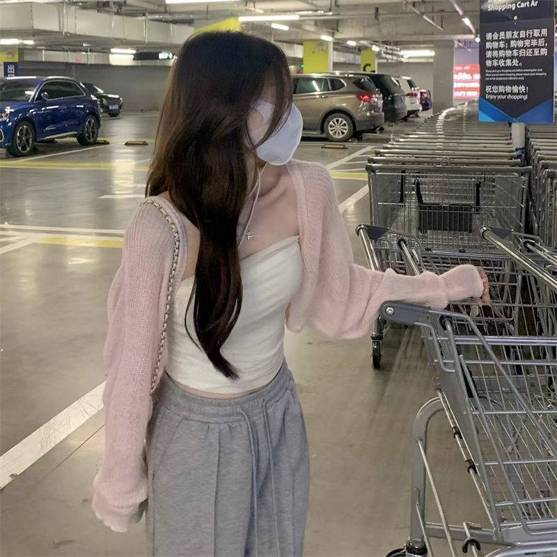 Áo Khoác cardigan Dệt Kim Mỏng Tay Dài Chống Nắng Thiết Kế Nhiều Lớp Thời Trang Mùa Hè Cho Nữ
