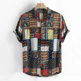 Áo Sơ Mi Nam Tay Ngắn Dáng Rộng Họa Tiết Vintage