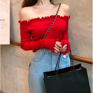 Áo Len Mỏng Trễ Vai