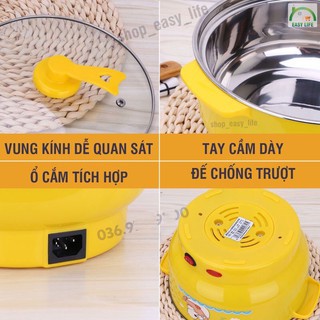 [Hàng Loại 1] Nồi Lẩu Điện Mini Đa Năng 24-26cm Inox304, nồi lẩu mini 24-26cm đa năng cao cấp - Bảo Hành 12 tháng