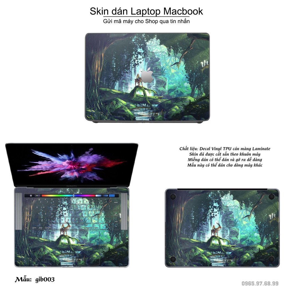 Skin dán Macbook mẫu Ghibli (đã cắt sẵn, inbox mã máy cho shop)