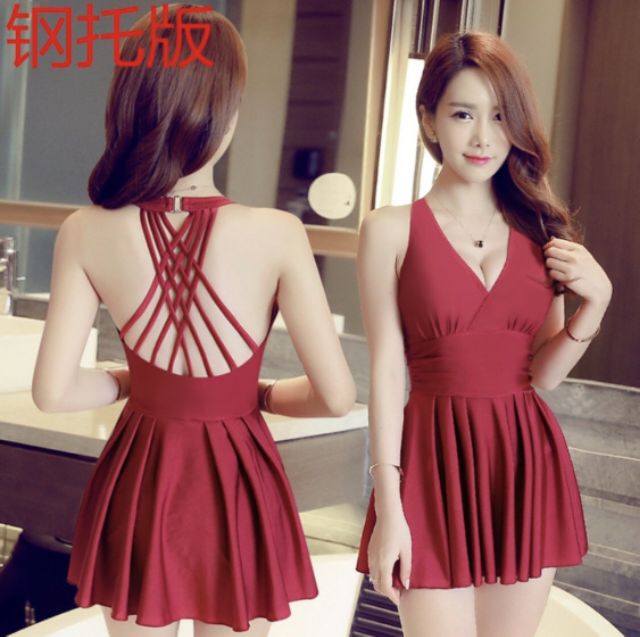 Bộ bơi xuất Hàn chéo lưng liền thân | BigBuy360 - bigbuy360.vn