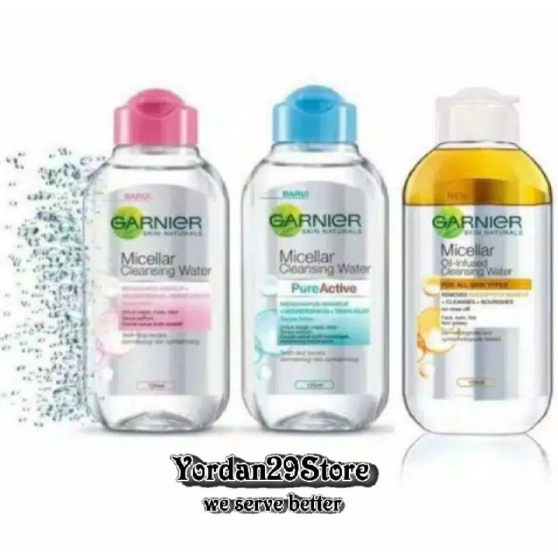 (hàng Mới Về) Nước Tẩy Trang Garnier Micellar 125ml Màu Hồng / Xanh Dương / Vàng Tùy Chọn