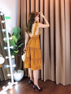 [FREE SHIP 50K] Đầm Maxi chấm bi