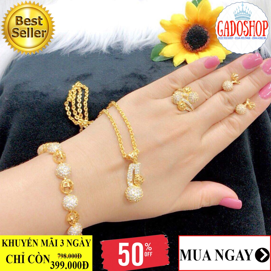 [ SIÊU GIẢM GIÁ ] Bộ trang sức nữ cherry tú cầu mạ vàng thiết kế sang trọng Gadoshop - đeo đi chơi siêu đẹp