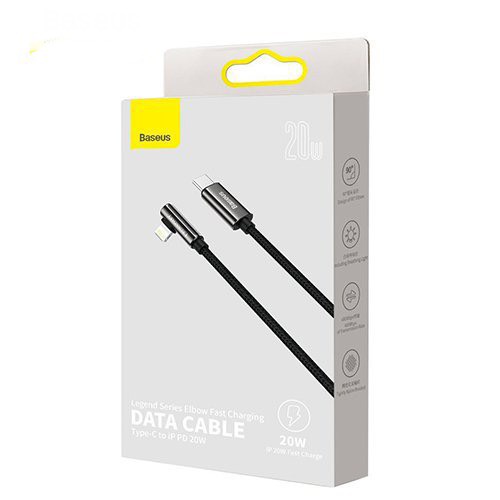 Dây sạc nhanh ip 20w Baseus đầu chữ L có đèn led tiện dùng khi chơi game và xem phim