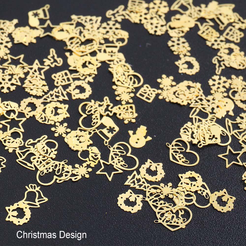 Vớ Sequin Siêu Mỏng Hình Bông Tuyết / Ông Già Noel 3D Dành Cho Trang Trí Móng Tay