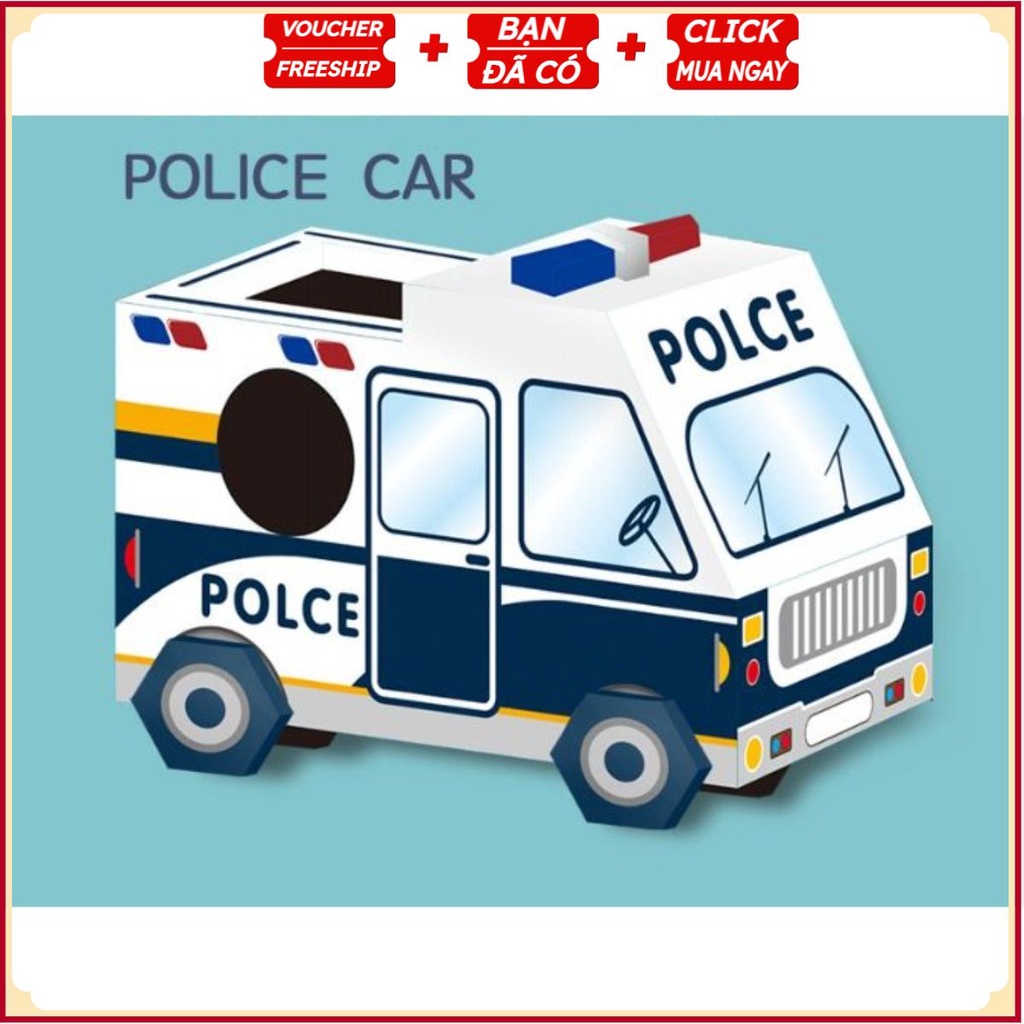 Bộ Đồ Chơi Cosplay, Hóa Trang Khủng Long, Máy Bay, Xe Cứu Hỏa, Cảnh Sát, Cần Cẩu Bằng Carton Cho Bé