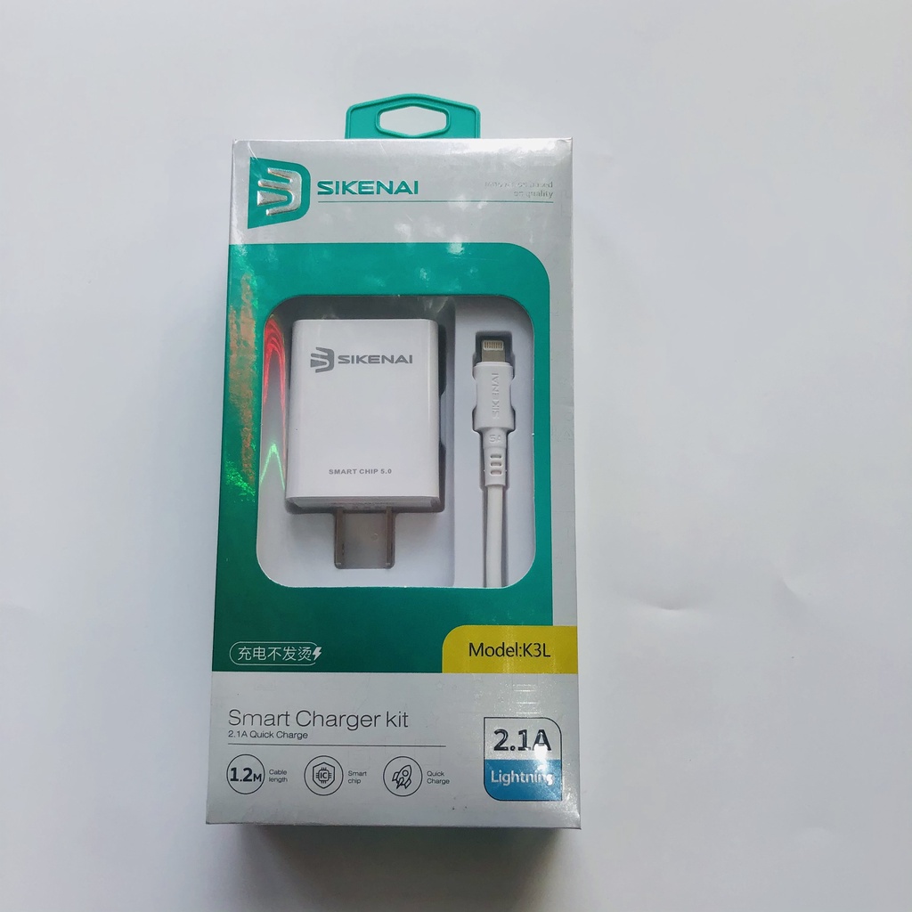 Bộ sạc nhanh cho IPhone Samsung OPPO - Chân Lightning - Chân Micro - Chân TypeC Sikenai K3