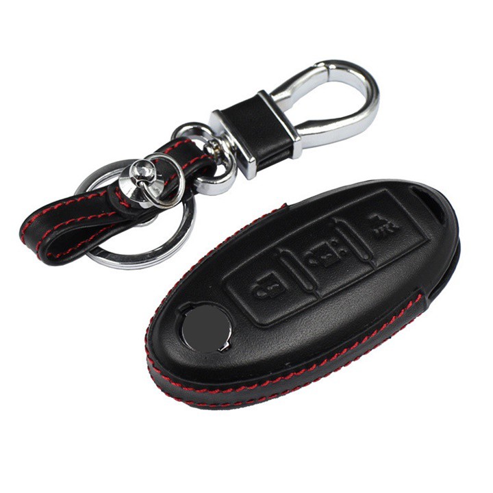 Bao da chìa khóa, da thật 4D, ốp da chìa khóa xe ô tô dùng cho xe Nissan Navara, Nissan Xtrail