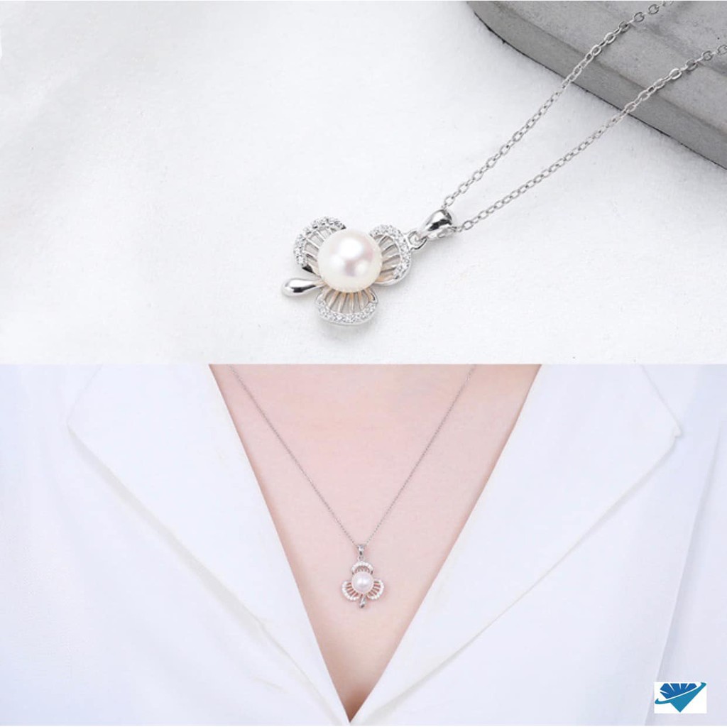 DÂY CHUYỀN BẠC MẶT HOA GẮN TRAI