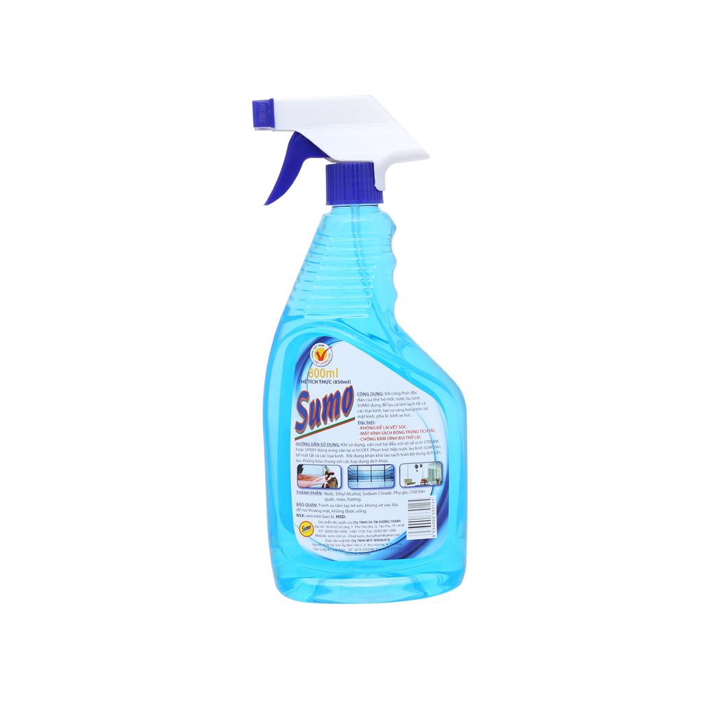 Chai Nước Xịt Lau Kính Sumo 800ml - Bóng Loáng Không Vệt Sọc