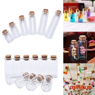 Set 10 Chai Thủy Tinh Mini Có Nút Bần Trong Suốt